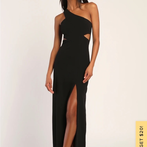 Black slit one shoulder dress - Picture 1 of 2